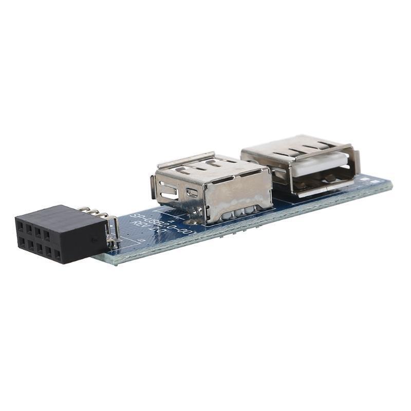 PC Internal Motherboard 9pin to 2-Port Connector for Dongle Wireless Mouse Recei