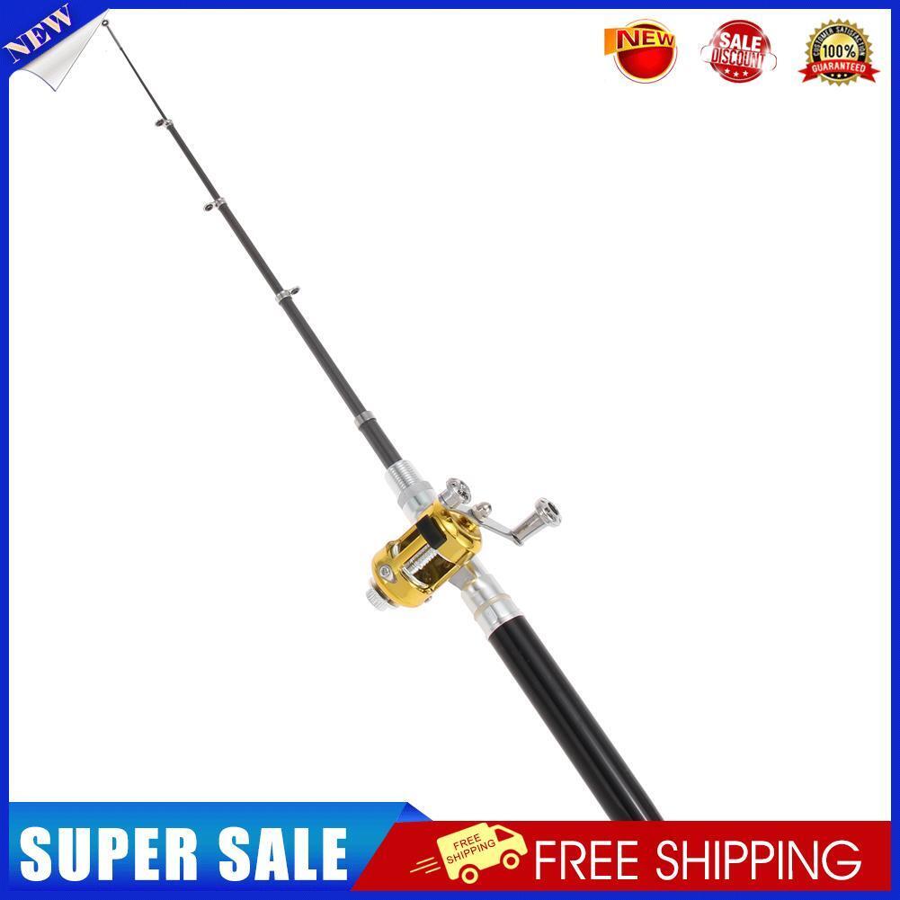 2Mini Portable Pocket Fish Pen Aluminum Alloy Fishing Rod Pole Reel Combos