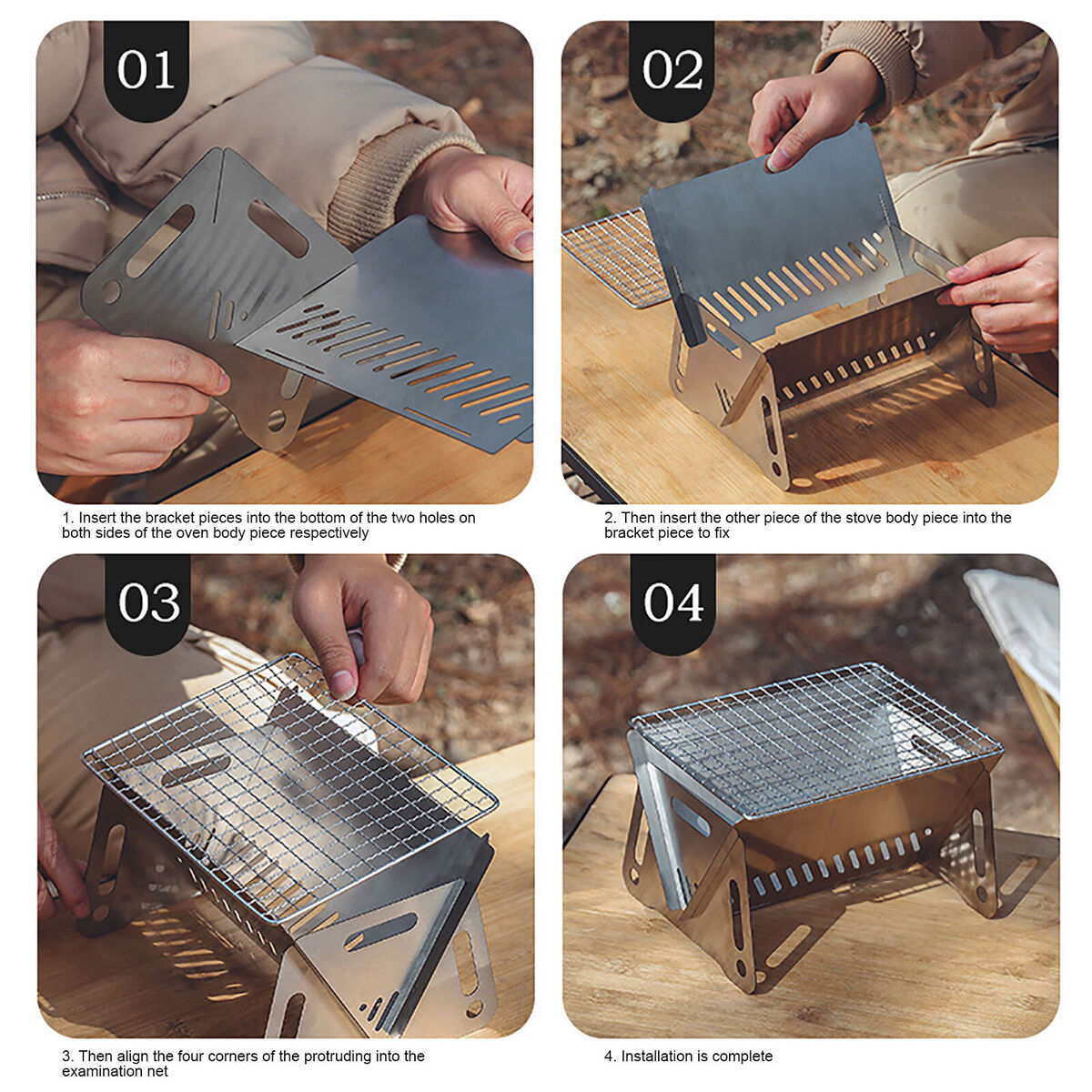 Detachable Camping Grill Foldable Mini Stove Portable Folding BBQ Supply