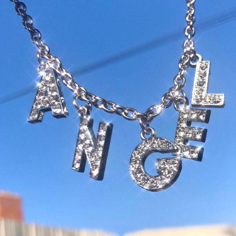 26 Pcs Rhinestone Crystal Letter Beads Pendant A-Z Letter Charms for DIY Jewelry