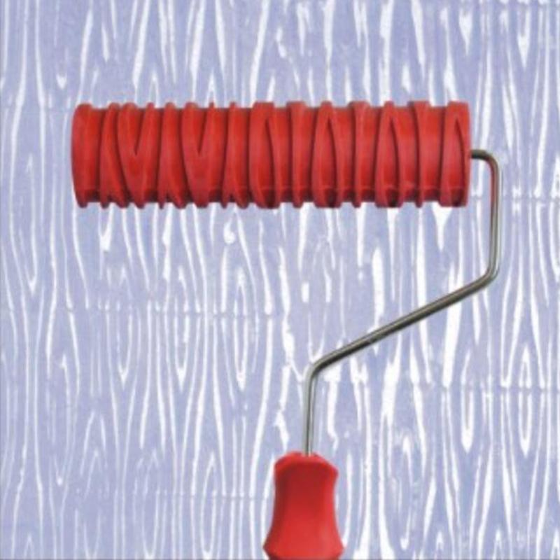 7'' Paint Roller Portable Grain Pattern Paint Rubber Roller Wall Decoration Tool
