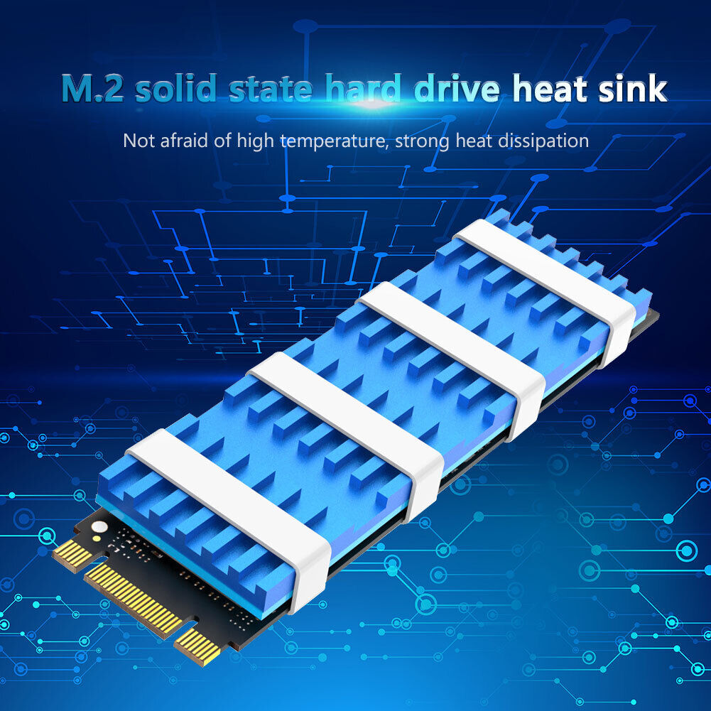 M.2 SSD Heatsink Cooler Thermal Pads for NGFF PCIE NVME Radiator (Blue)