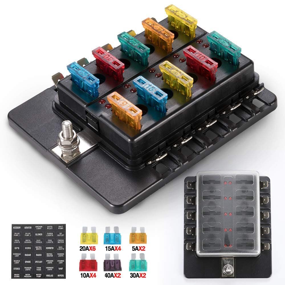 Bus for Truck Car Accessory Blade Fuse Holder Block Fuse Box Plastic Cover