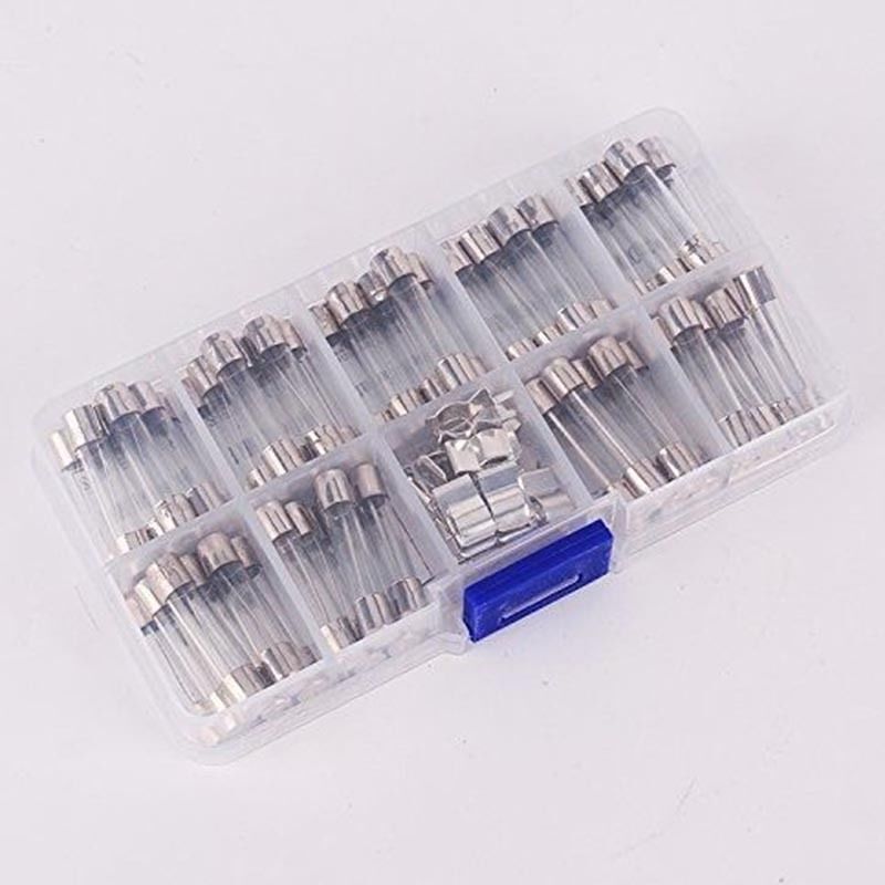 72pcs 6x30mm Glass Tube Fuse Holder Assorted Kit 0.5/1/2/3/5/10/15/20/30A set