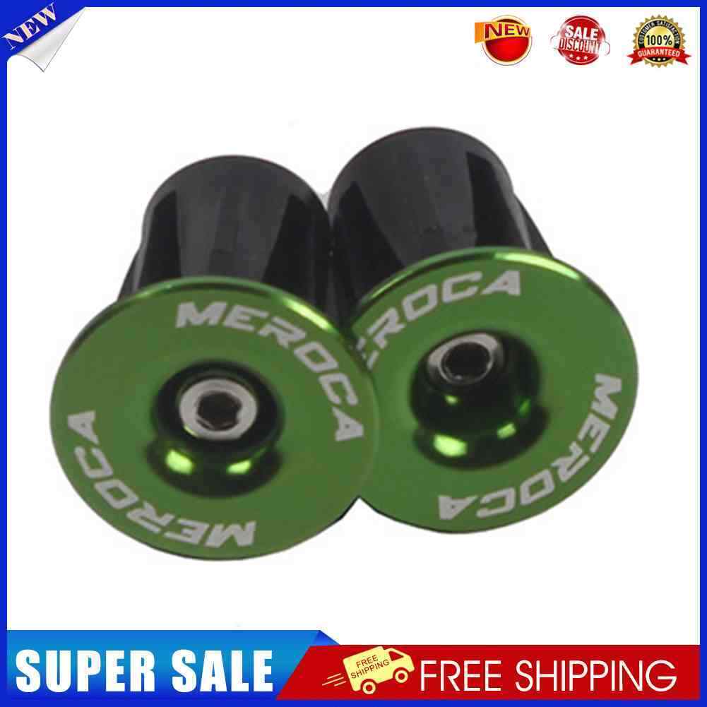 MEROCA 2pcs Bicycle Bar Grips End Cap Road Bike Handlebar End Plug (Green)