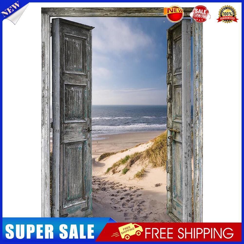 Seaside Doors 5D DIY Round Diamond Painting Embroidery Cross Stitch Mosaic