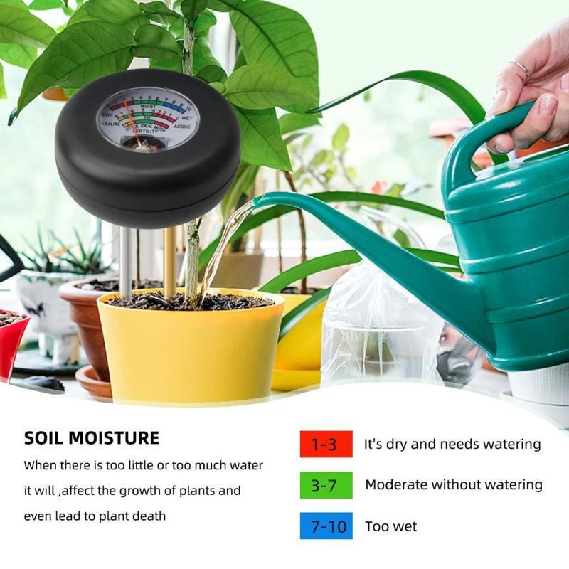 Soil pH Meter 3-in-1 Tester Kit for Moisture Fertility & pH for Home & Garden