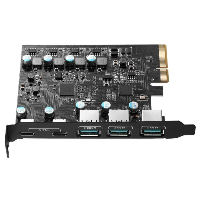 Multi-Port PCIe to USB 3.2 Gen 2 Expansion Card 20Gbps 3x USB Type-A 2xUSB-C