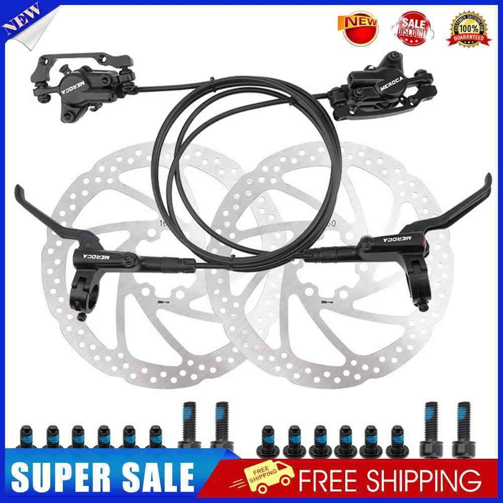 MTB Bike Hydraulic Disc Brake Set with Rotors+Bolts (Left Rear+Right Front)