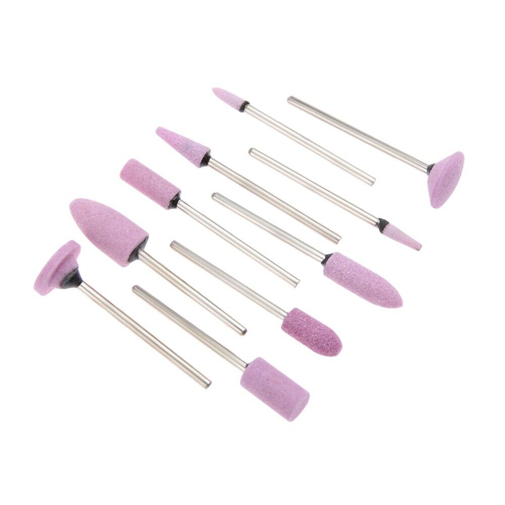 10x Red Corundum Abrasive Polishing Stone Grinding Rotary Tool Kit 2.35mm Shank