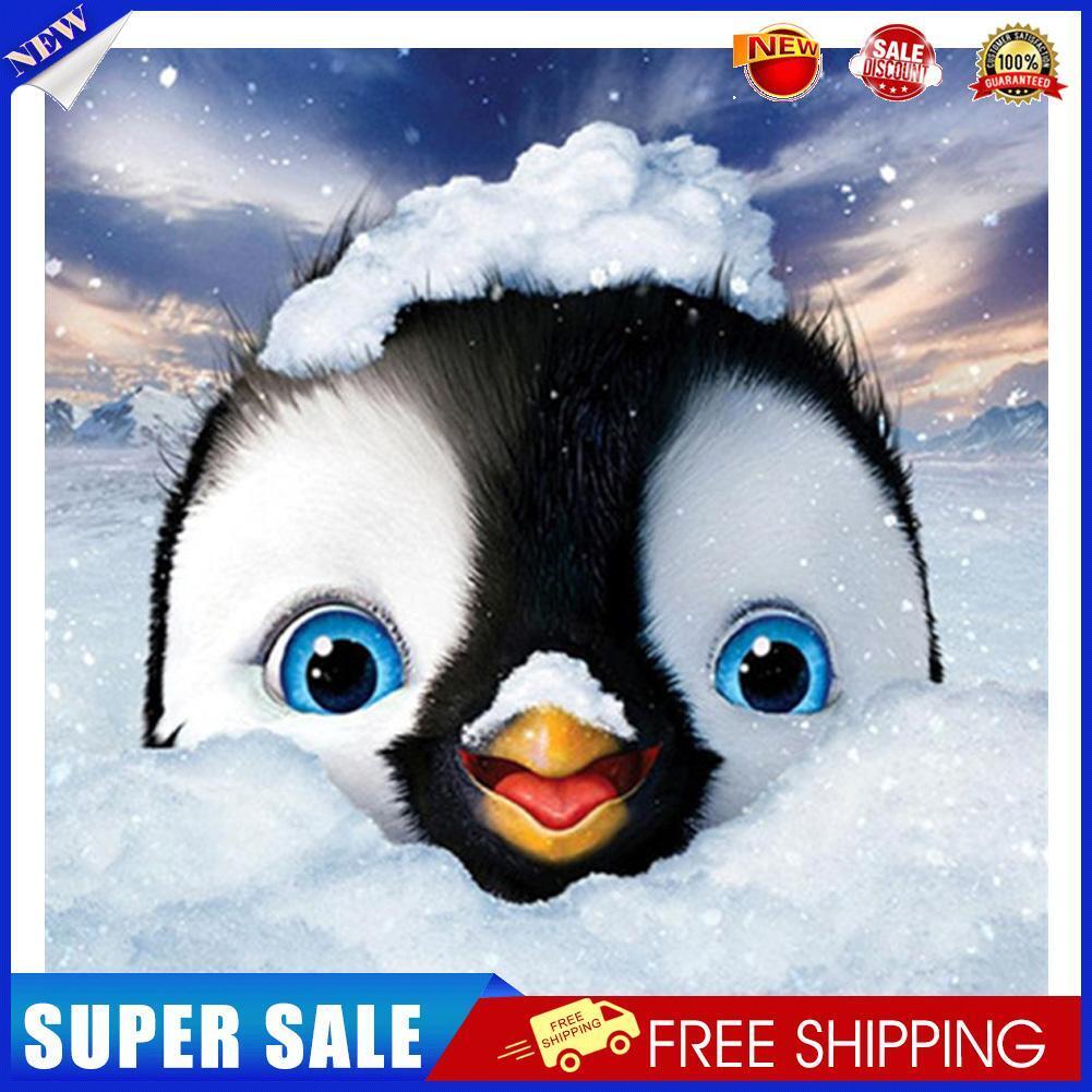5D DIY Full Drill Diamond Painting Snow Penguin Cross Stitch Embroidery