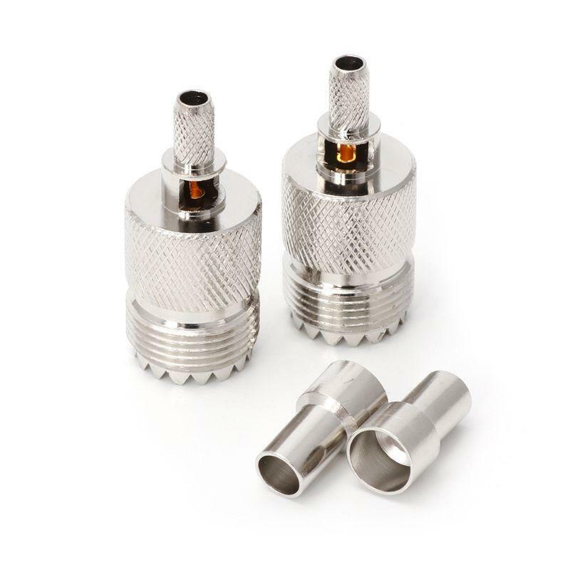 10 Sets UHF Female Jack SO239 Crimp RF Connector Coaxial Adapter For RG58 RG142