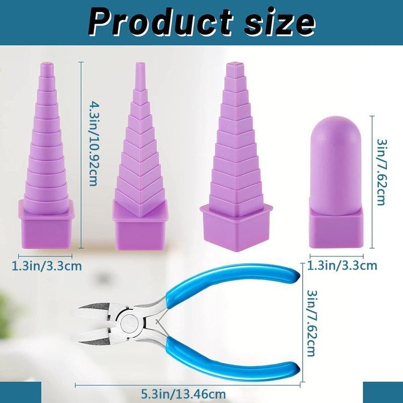 5Pieces Step Mandrel Nylon Tip Chain Nose Plier Round Bead Working Metal Jewelry