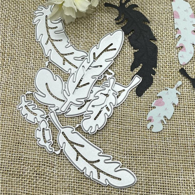 Feathers Metal Cutting Dies Scrapbooking Stencil Die Cuts Card Embossing Album