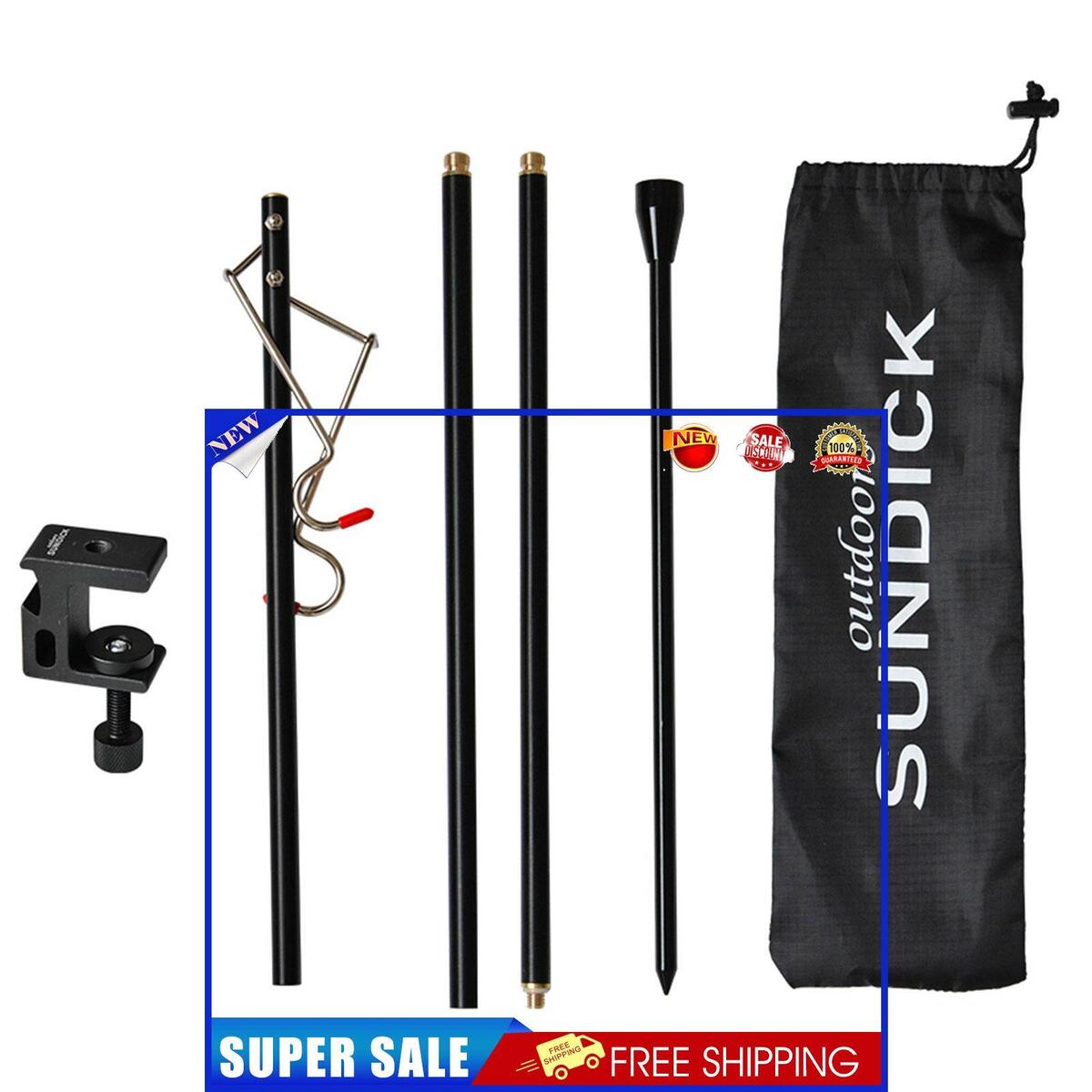 Folding Lantern Post Pole - Collapsible Hanging Light Stand Holder Hook