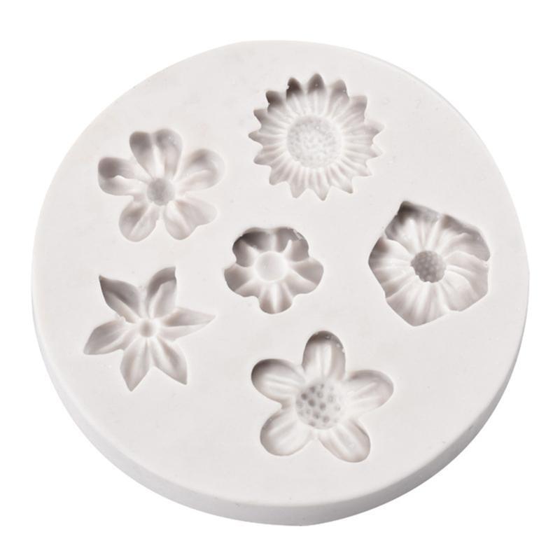 Silicone Fondant Mould Biscuit Molds Flower Shapes DIY Reusable Baking Accessory