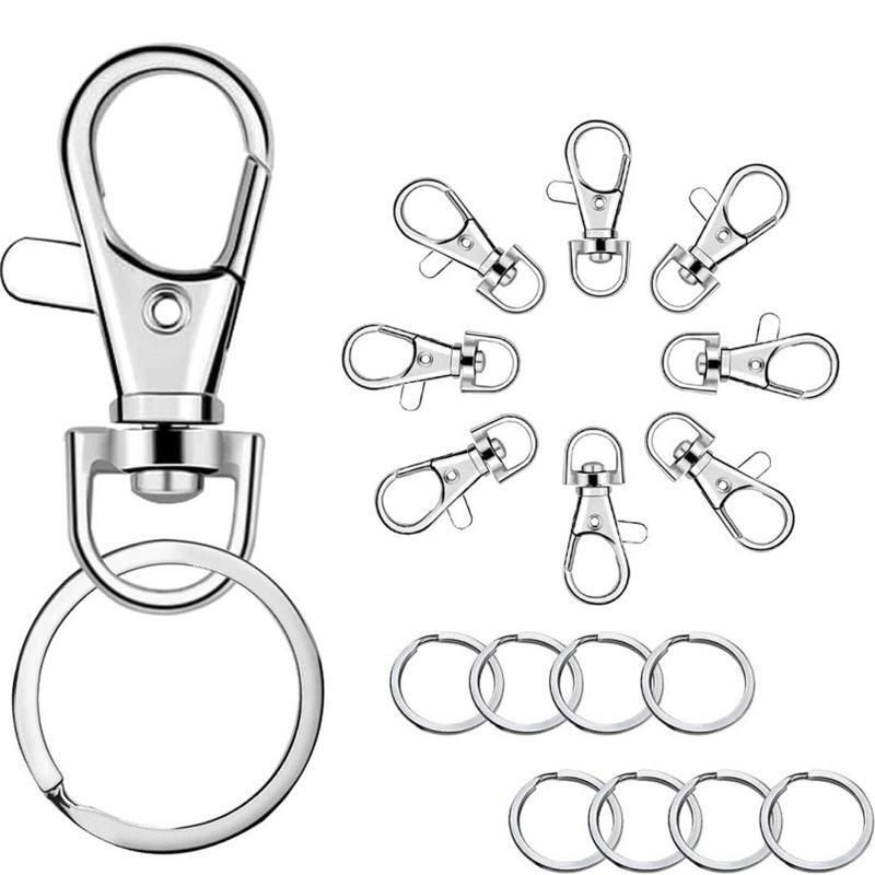 100x Keychain Hooks with Key Rings Keychain Clip Hooks with Rings Jewelry Making