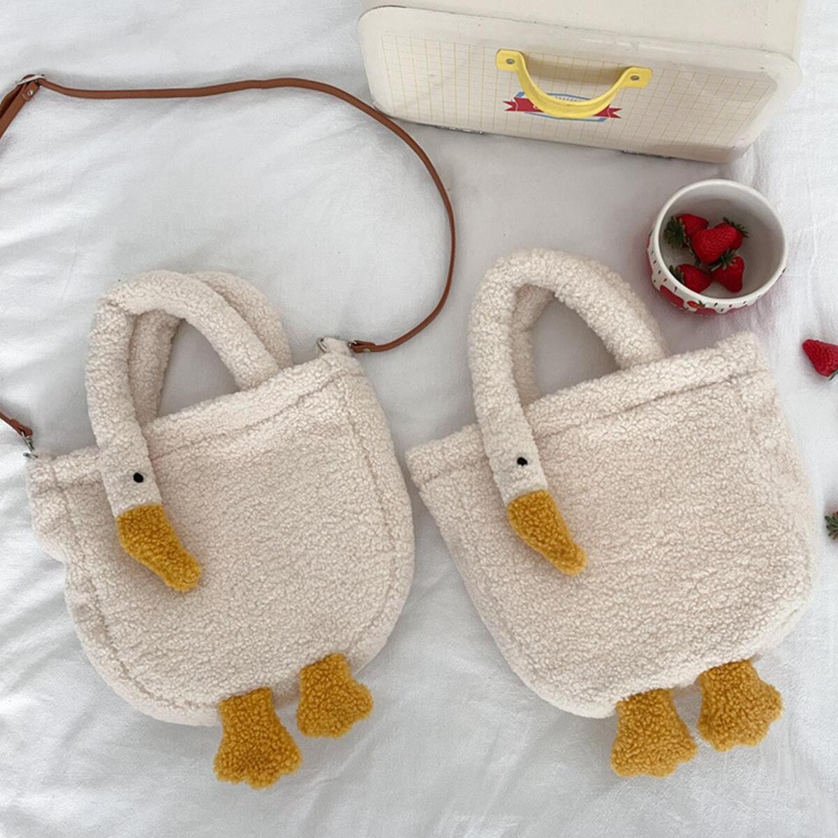 2x Women Goose Shaped Design Bag, Girl Fashion Novelty Unique Cute Crossbody