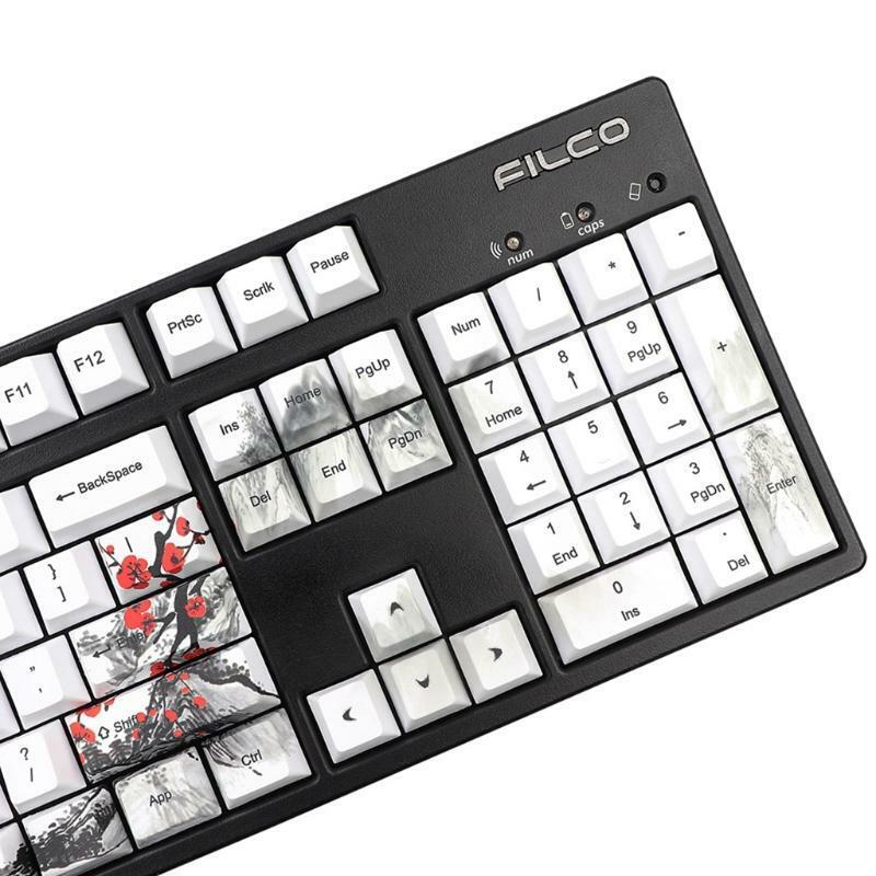 Mechanical Keyboard Cherry Profile 128 Keys DYE-Sub PBT Keycap Plum Blossom