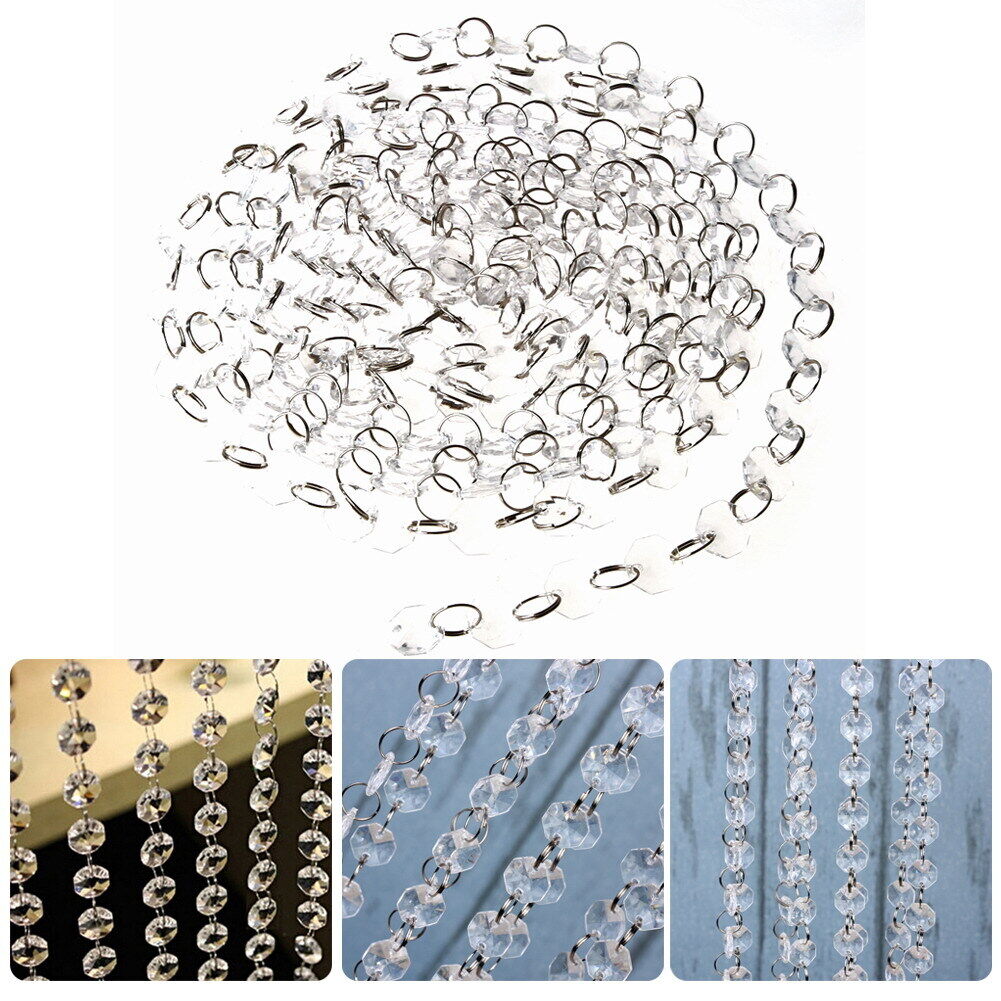33 FT Crystal Clear Acrylic Bead Garland Chandelier Hanging wedding supplie