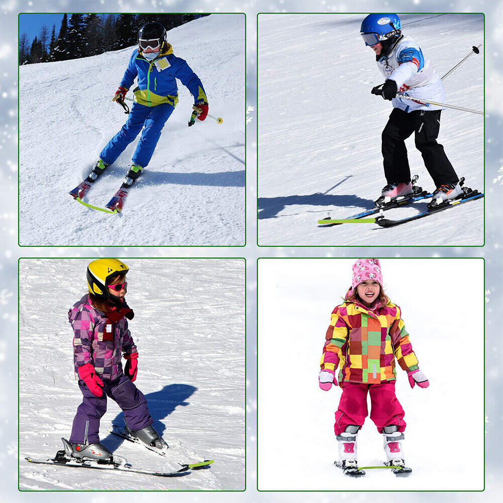 Ski Tip Connector Winter Skiing Turning Training Aid for Beginners (Green)