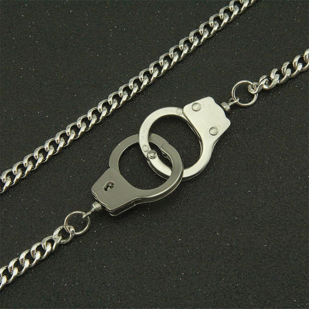 Chain Stainless Steel Punk Necklace Choker Handcuffs Pendant Chain Dark Gothic