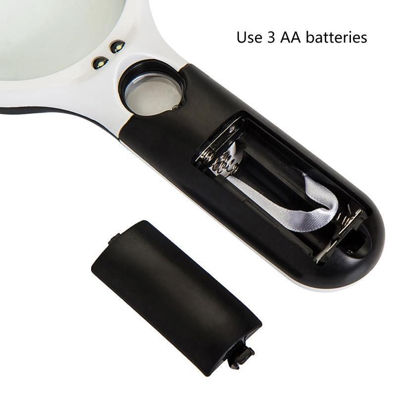 Magnifying Glass with Light 3X 45X Handheld Large Magnifying Glass 3 LED Lighted