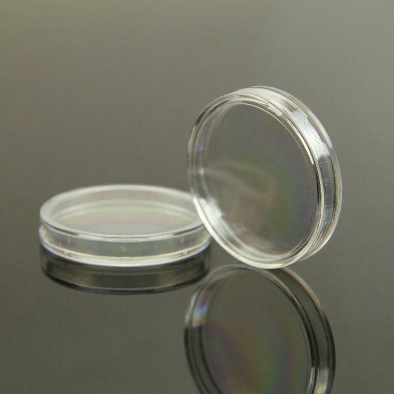 10pcs 35mm Useful Clear Round Cases Coin Storage Capsules Holder Round Plastic