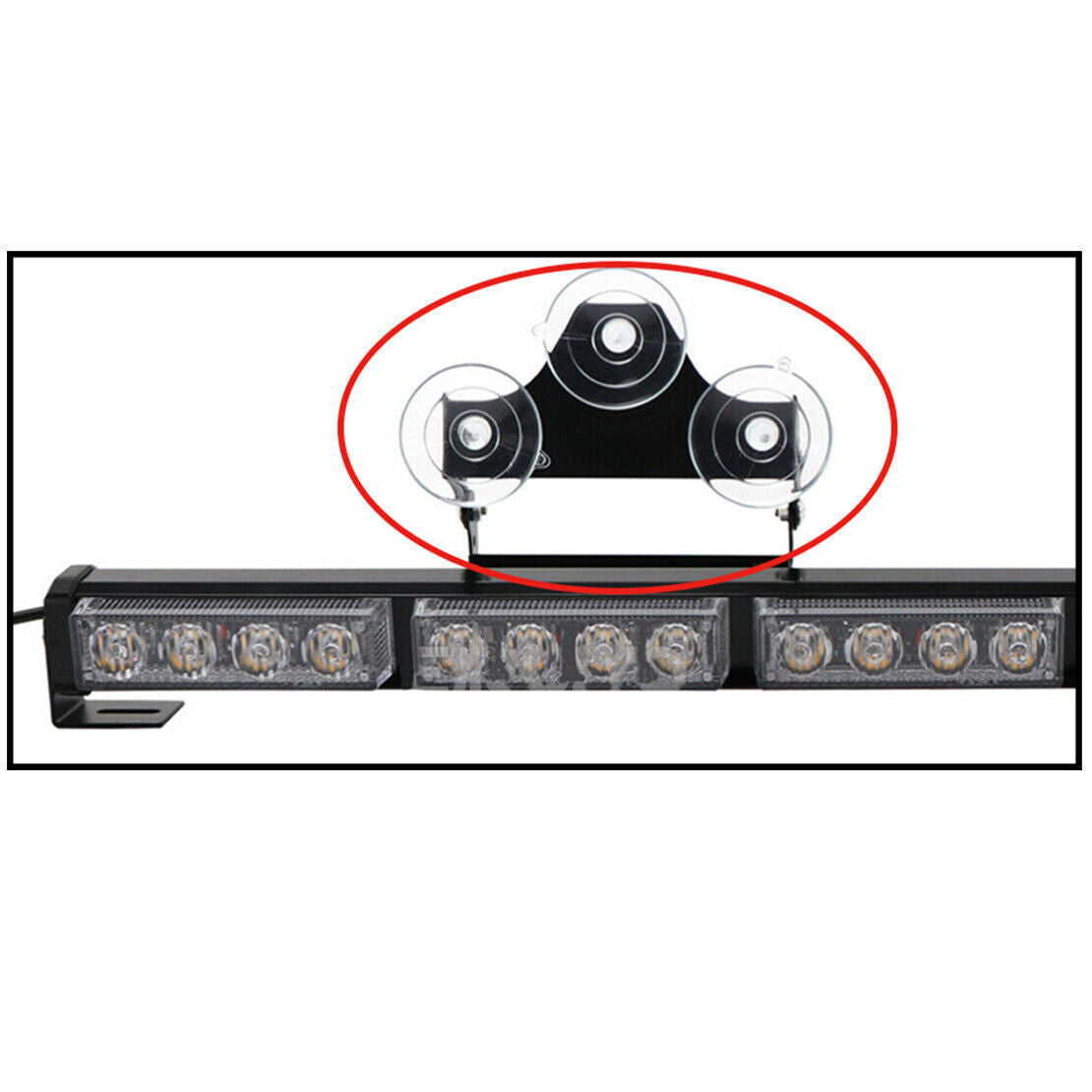 1xBracket w/Suction Cups Fit For 52023 Strobe Traffic Advisor COB LED Light Bar