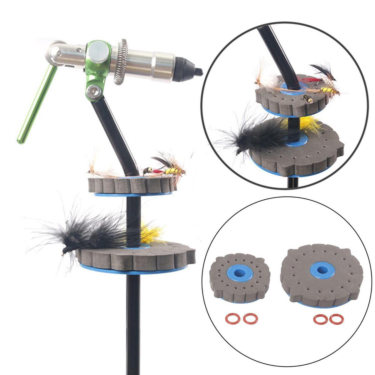 2Pcs Fly Tying Vice Drying Racks Holder Hooks Station Accessories Soft Clamp