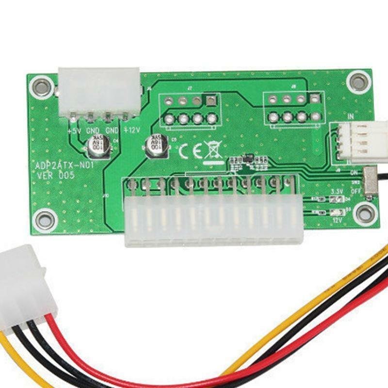 Atx 24Pin to 4Pin Molex Power Adapter Dual Power Supply Board Synchronous Start