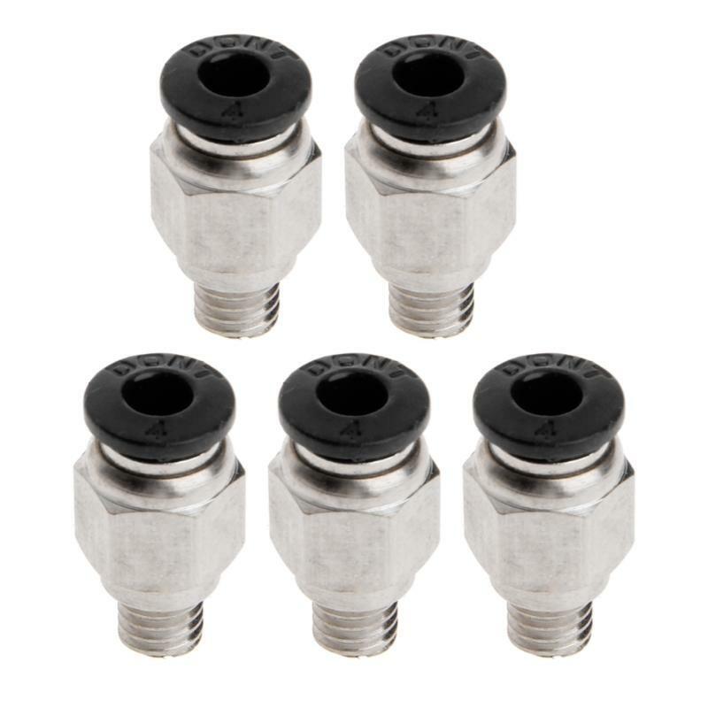 5Pcs Pneumatic Fittings PC4-M6 Bore 4mm For 4mm PTFE Tube Connector Coupler