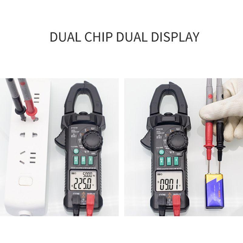 Clamp Meter Multimeter Dual Display Digital Ammeter Voltage Current Tester Tools