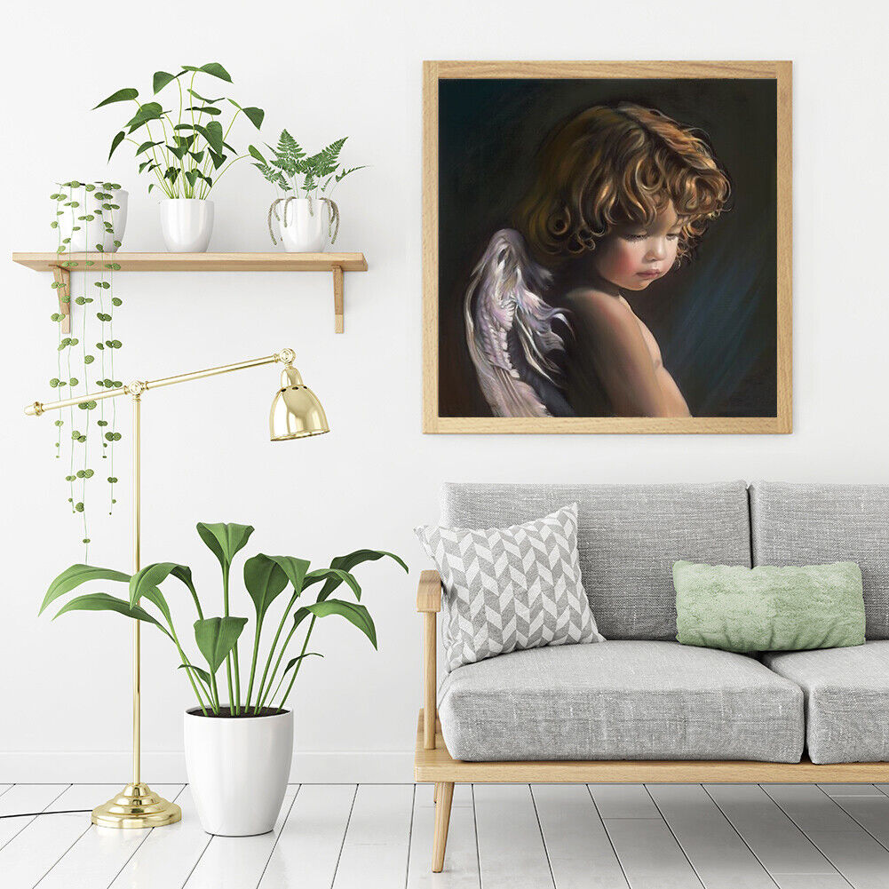 Little Angel Drawing Frameless DIY Oil Paint by Numbers Canvas Home Decor