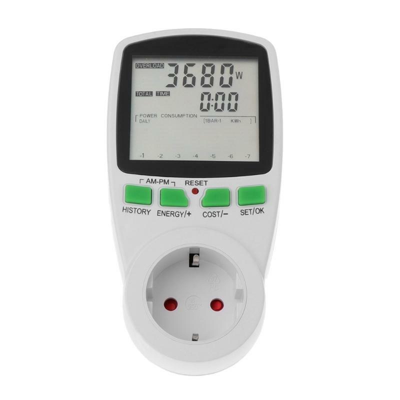 LCD EU Digital Meter Voltage Wattmeter Power Electricity Consumption Analyzer