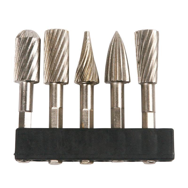 5 Pcs/Set 1/4"/6.35mm Rotary Rasp Cutter Files Grinder Bit Burrs Rotary File Set