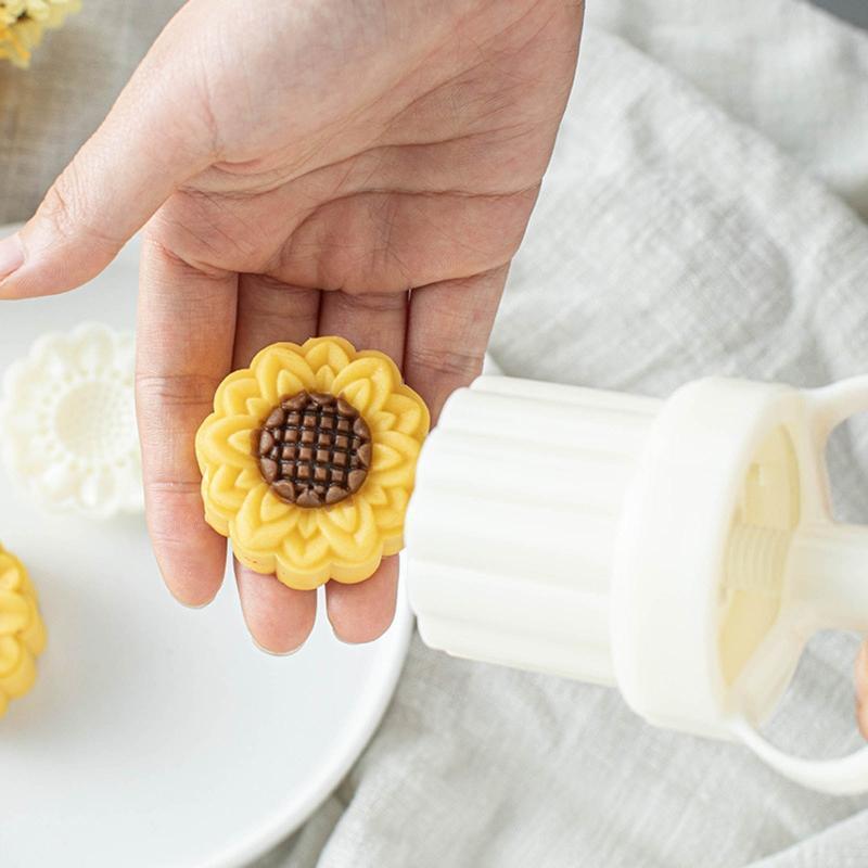 Sunflower Shaped Mooncake Stamps Baking Mooncake Gadgets for Mid-Autumn Festival