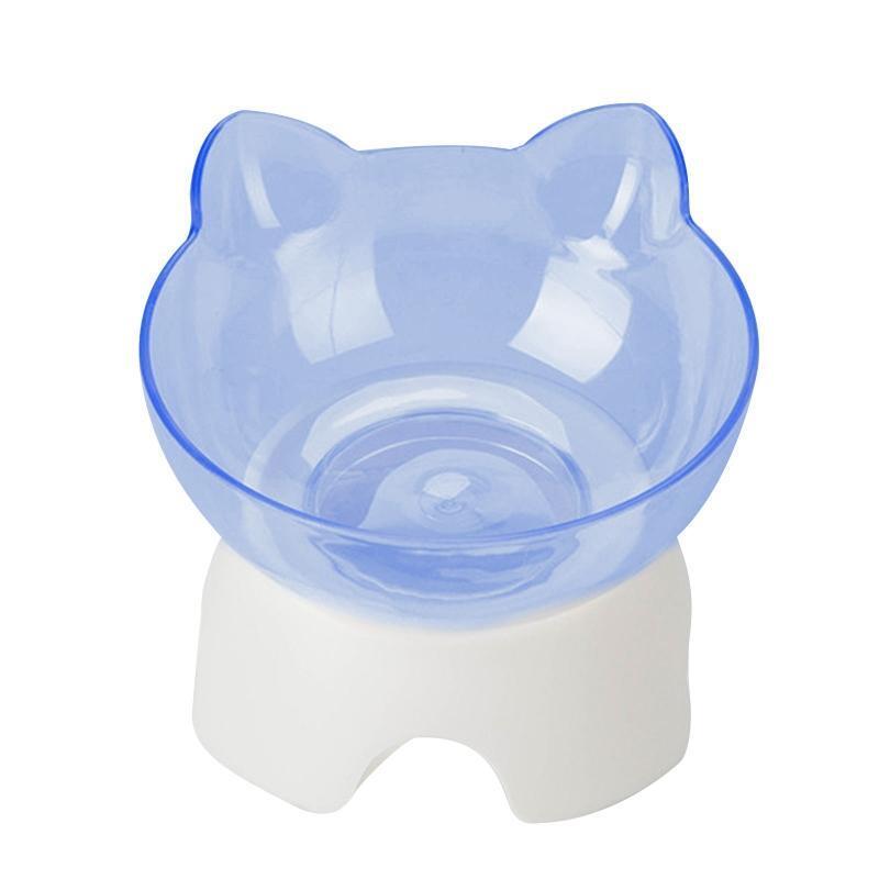 Elevated Dog Cat Bowls Double Raised Cat Transparent Plastic Bowl with Stand