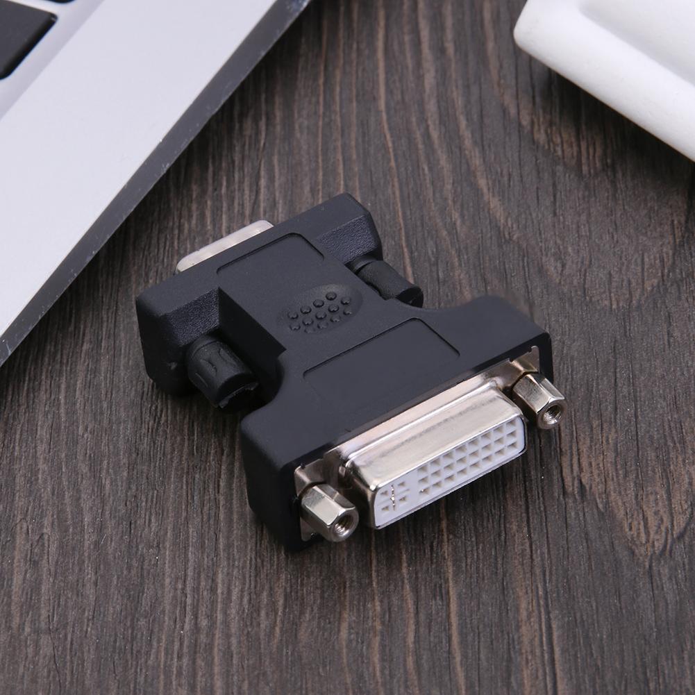 24+5Pin DVI Female to 15Pin VGA Male Cable Extender Adapter Connector