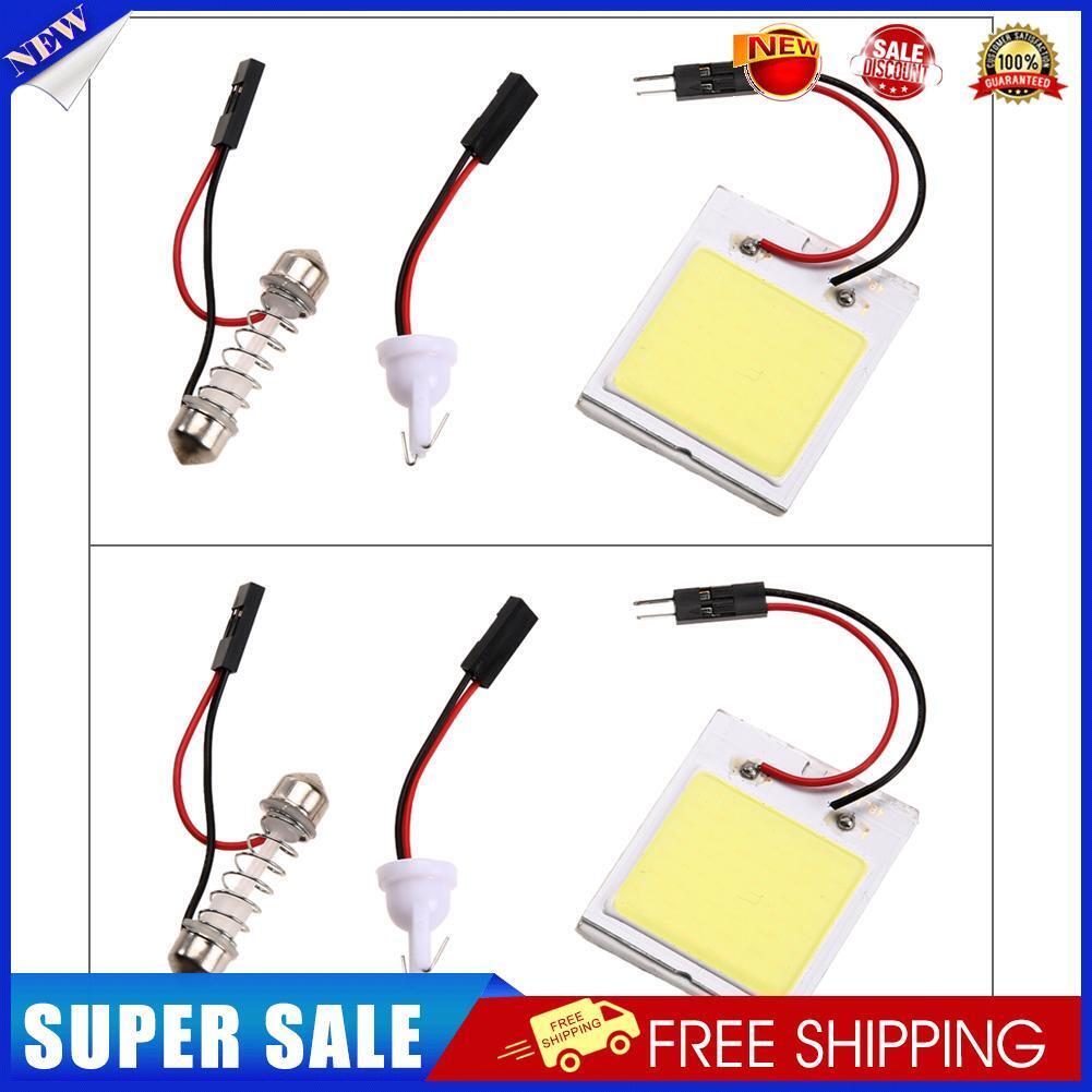 2pcs Xenon HID White 48 COB LED Dome Map Light Bulb Car Interior Panel Lamp