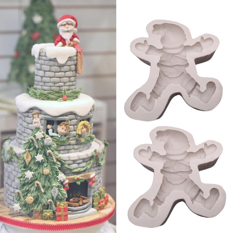 Christmas Santa Cookie Mould Silicone Mold Fondant Cake Decorating Bakeware Tool