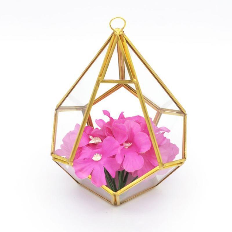 Wall Geometric Terrarium Modern Indoor Opening Polyhedron Pot Containers Decor
