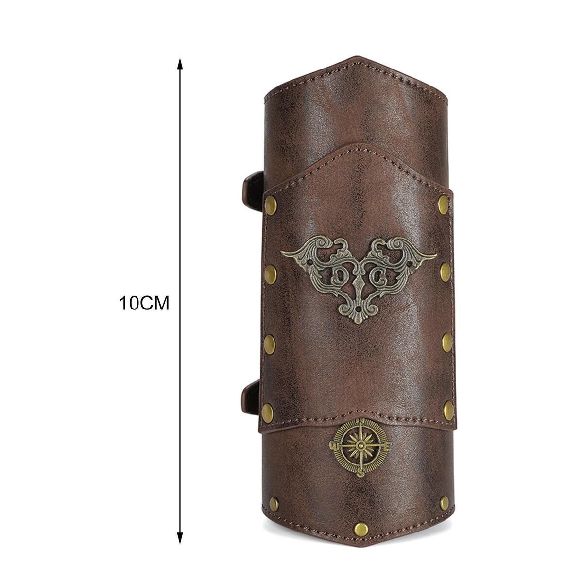 2 Pieces Punk Arm Guards Vambrace Buckled Gothic Medieval Bracers Arm Armor Cuff