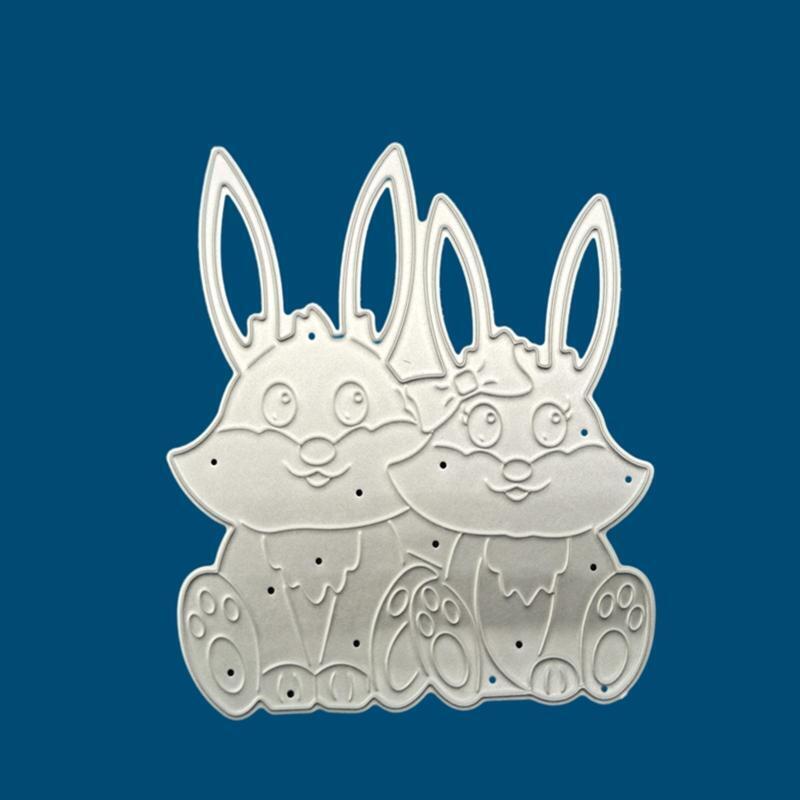 Cartoon Easter Bunny Metal Die Cuts for DIY Scrapbooking Diary Embellishments