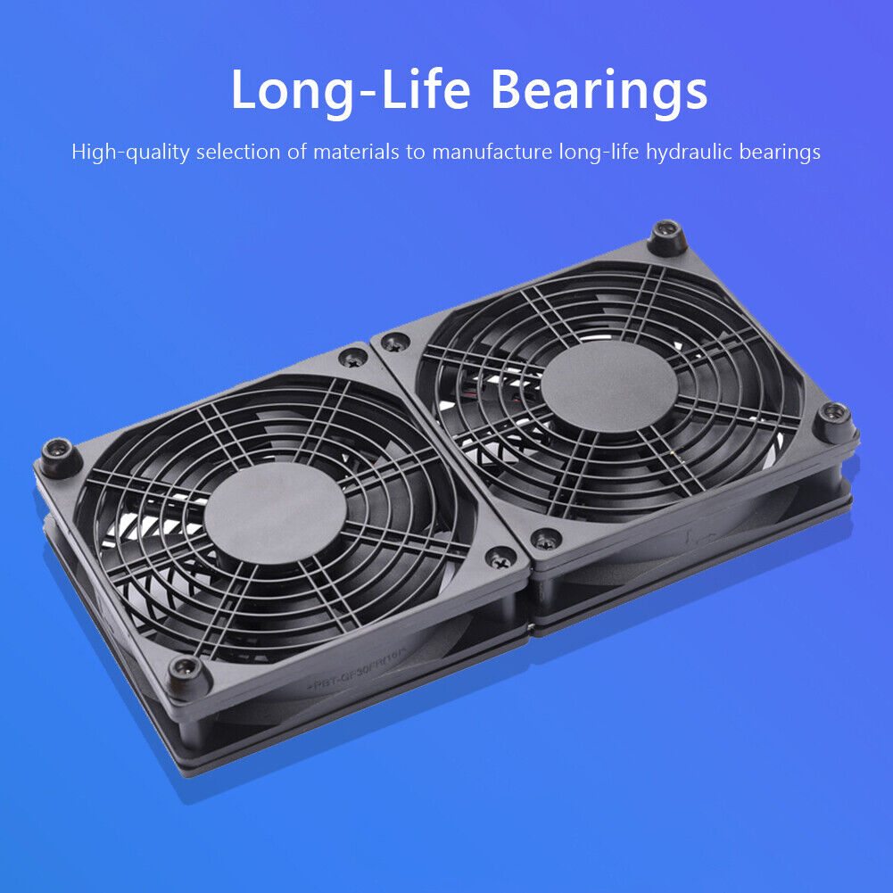 Wireless Router Dual Cooling Fan TV Set-Top Box Heat Dissipation Cooler Fan