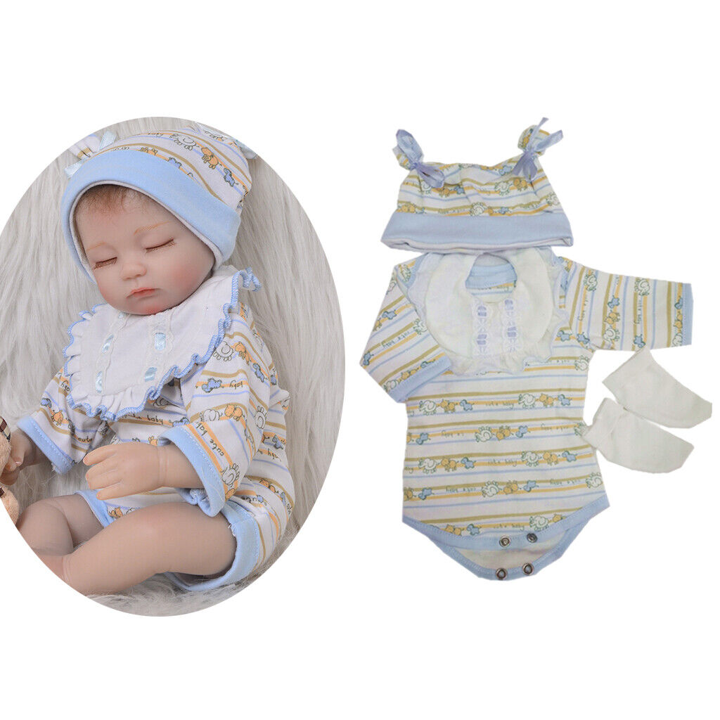 Newborn  Clothes for 17-18inch    boy Rompers Jumpsuit Bib