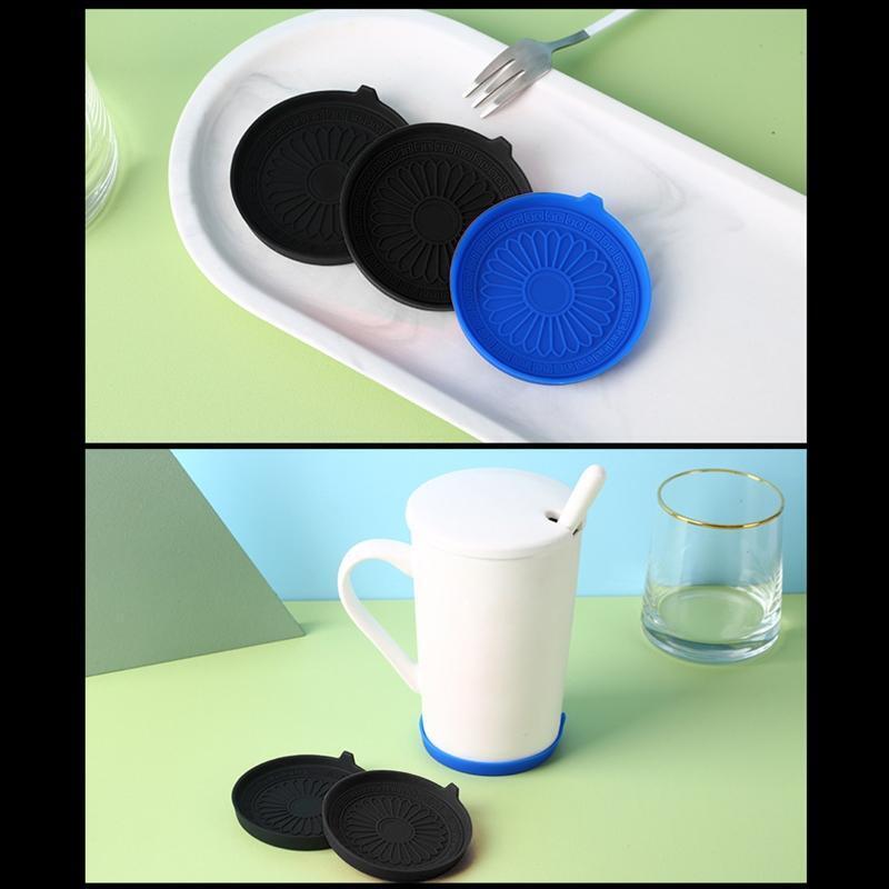 4Pcs 7cm Diameter Silicone Car Coasters for Cup Holder Non-slip Water Cup Pads