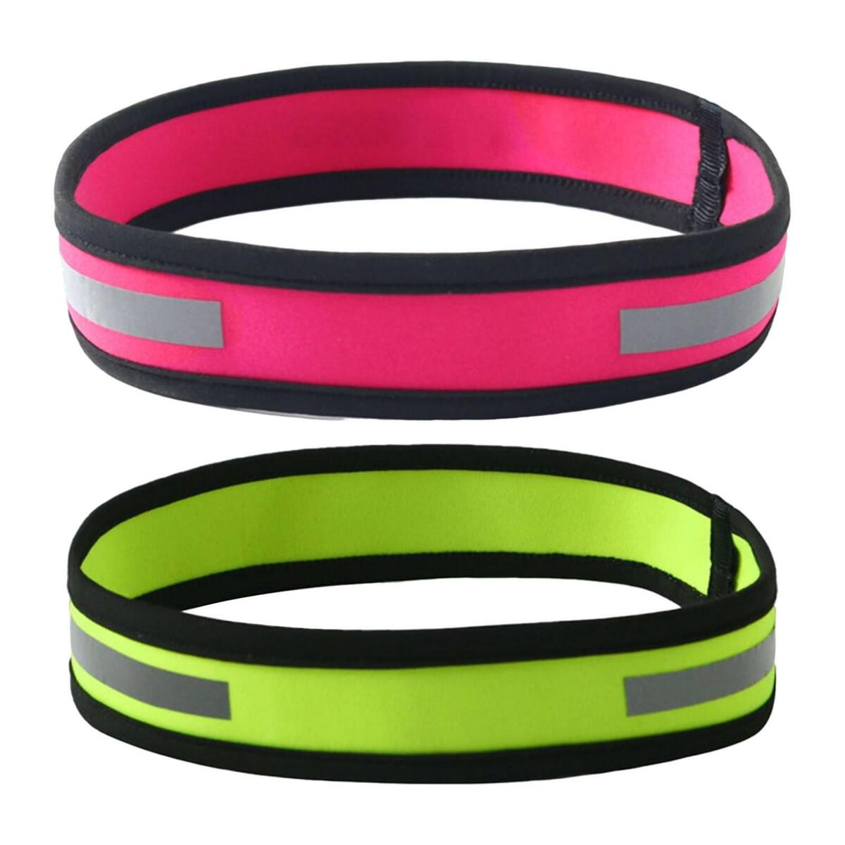 2Pack Reflective Sports Headband for Sports Softball Running Riding Workout