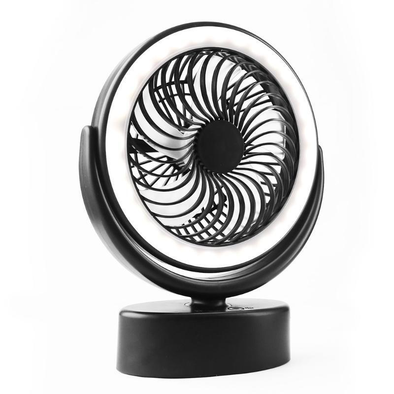 Portable Camping Fan with LED Lantern 4000mAh Battery Operated USB Desk Fan