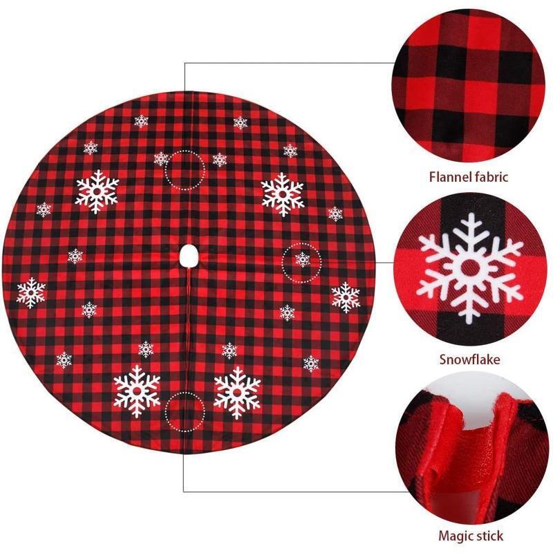 Christmas Tree Skirts For Summer xmas Tree Decoration Plaid Tree Skirt